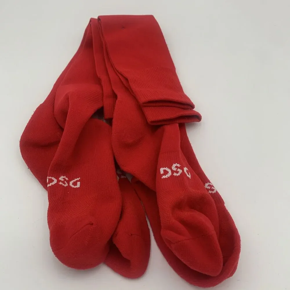 Pack of (2) DSG All Sport Athletic Over the Calf Men's Socks | Red | Large(8-13)